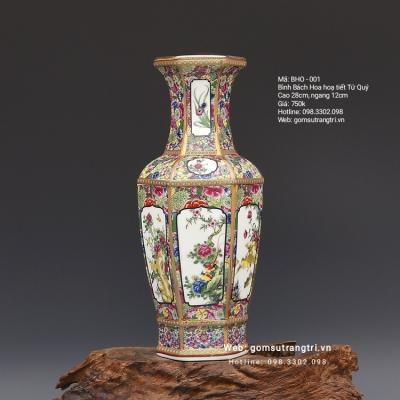 Bình Bách Hoa Họa Tiết Tứ Quý